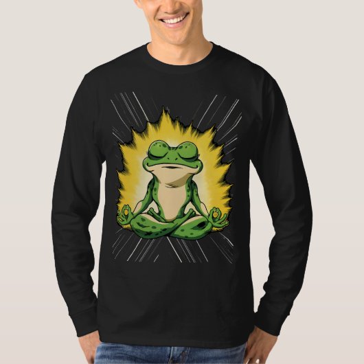 禅 フクロガエル 瞑想 スーパーサイヤ人 グローアート Tシャツ (正面)