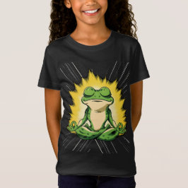 禅 フロッグ メディテーション 超サイヤ人 グロー アート Tシャツ