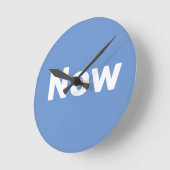 禅、マインドフルネス、シンプル、青と白 ラウンド壁時計 (傾斜)
