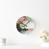 禅,平和,ピンクのラン,美しい,スパ,癒し,ヨガ,ヨガ ラウンド壁時計 (ホーム)