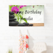 禅，平和，ピンクのラン，美しい，スパ，癒し，ヨガ，c 横断幕 (インサイチュ)