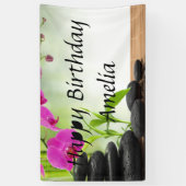 禅，平和，ピンクのラン，美しい，スパ，癒し，ヨガ，c 横断幕 (縦)