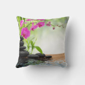 禅,平和,ピンクの蘭,美しい,スパ,癒し,ヨガ,c クッション (裏面)