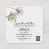 *~*禅AP32ピンクロータスヨガフラワーロゴQR スクエア名刺 (裏面)