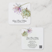 *~*禅AP32ピンクロータスヨガフラワーロゴQR スクエア名刺 (正面/裏面)