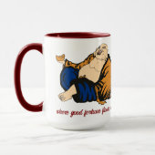 福が一口一口に流れ込む仏 マグカップ (左)