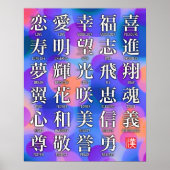 福と調和の漢字 ポスター (正面)