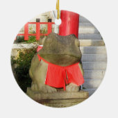 福ケル福かえる赤よだかけつきフォーチュンカエル セラミックオーナメント (裏面)