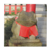 福ケル福かえる赤よだかけつきフォーチュンカエル タイル (正面)