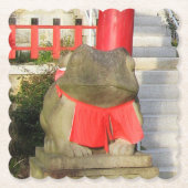 福ケル福かえる赤よだかけつきフォーチュンカエル ペーパーコースター (正面)