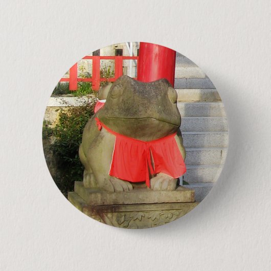 福ケル福かえる赤よだかけつきフォーチュンカエル 缶バッジ (正面)