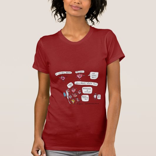 福利は漫画のハートの唇のTシャツほしいと思います Tシャツ (正面)
