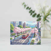 福岡市電の遺産シーン 日本 ポストカード (スタンド正面)