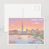 福岡 日本 夕焼け 旅行 ポストカード (正面/裏面)