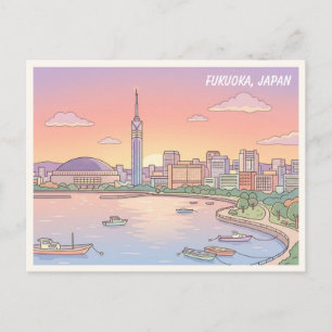 福岡 日本 夕焼け 旅行 ポストカード