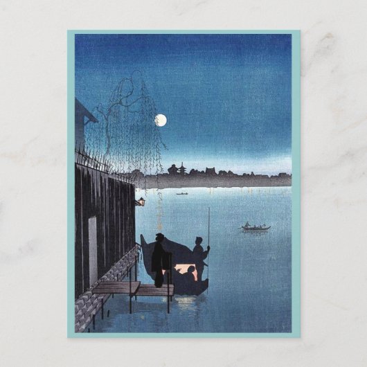 福川の三橋夜浮世絵 ポストカード (正面)