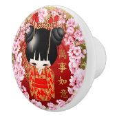 福日本の運こけし人形 セラミックノブ (右)