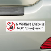 福祉国家は進歩ではないです バンパーステッカー (車上)