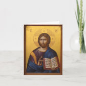 福音のアイコンを持つイエス・キリスト サンキューカード (正面)