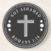 福音のキリスト教の聖句を恥じない コースター (正面)