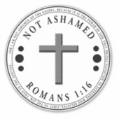 福音のキリスト教の聖句を恥じない シール (正面)