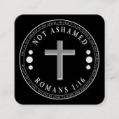 福音のキリスト教の聖句を恥じない スクエア名刺 (正面)