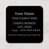 福音のキリスト教の聖句を恥じない スクエア名刺 (裏面)