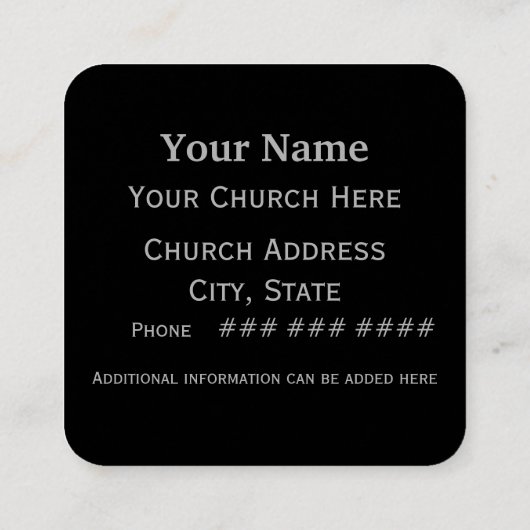 福音のキリスト教の聖句を恥じない スクエア名刺 (裏面)