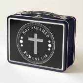 福音のキリスト教の聖句を恥じない メタルランチボックス (正面)