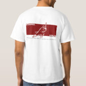 福音の忍者の黒くおよび赤く写実的なティー Tシャツ (裏面)