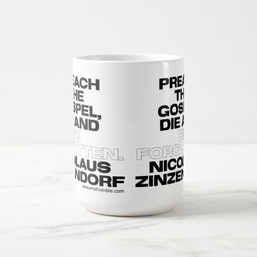 福音を宣べ伝え、死ね、生きる忘れこと コーヒーマグカップ (中央)