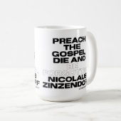 福音を宣べ伝え、死ね、生きる忘れこと コーヒーマグカップ (正面右)