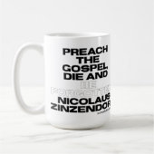 福音を宣べ伝え、死ね、生きる忘れこと コーヒーマグカップ (左)