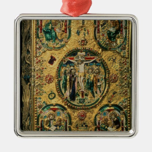 福音カバー、repousseとの金ゴールド メタルオーナメント (正面)