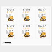 福音キッズクリスチャン信仰:私はイエスに住む スクエアシール (シート)