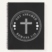 福音キリスト教のTシャツを恥じない ノートブック (正面)