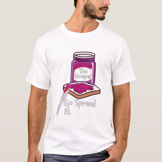 福音クリスチャンに広めよおもしろいう Tシャツ (正面)