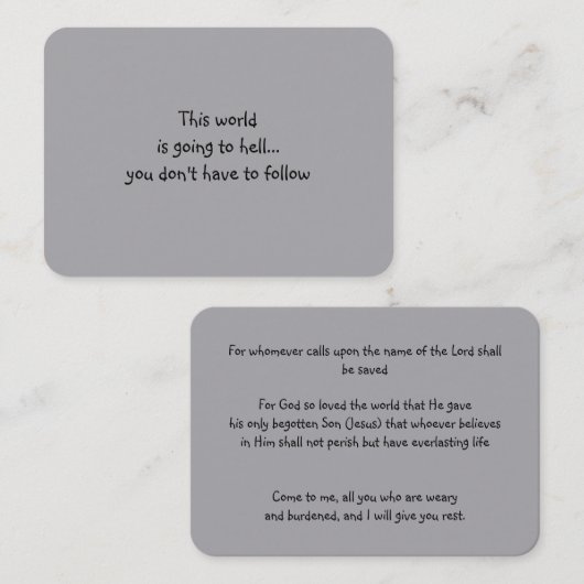 福音伝道主義の救いのポケットの形見を呼び込む 名刺 (正面/裏面)