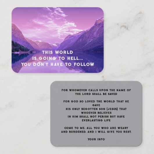 福音伝道主義の救いのポケットの形見を呼び込む 名刺 (正面/裏面)