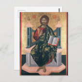 福音書の正統なアイコンを持つイエス・キリスト ポストカード (正面/裏面)