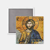 福音書の正統なアイコンを持つイエス・キリスト マグネット (正面/裏面)
