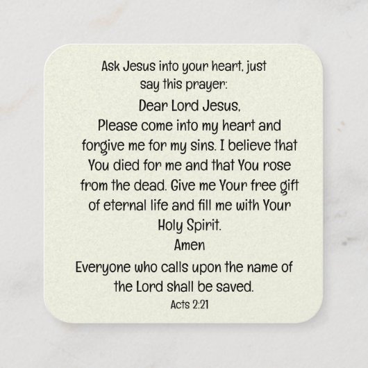 福音書カード スクエア名刺 (裏面)