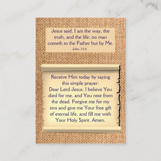 福音書カード 名刺 (裏面)