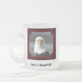 "禿げたあります美しいですが!" 白頭鷲のマグ フロストグラスマグカップ (左)