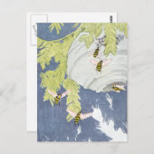 禿げたスズメとその紙の巣 ポストカード (正面/裏面)