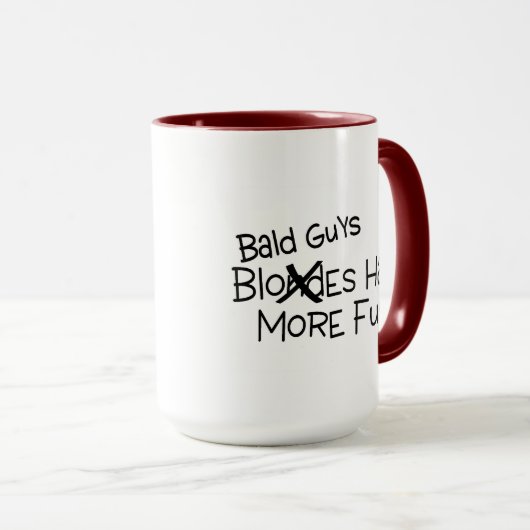 禿げた人はより多くの楽しい時を過します マグカップ (正面右)