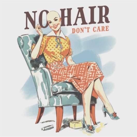 禿げた女性戦士のがん認識度 シール (正面)