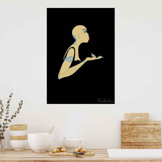 禿げた女 ポスター (キッチン)