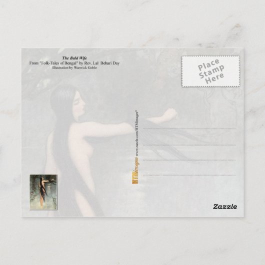 禿げた妻が水の上から現れる ポストカード (裏面)