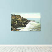 禿げた崖の景色 キャンバスプリント (インサイチュ (ウッドフロア))